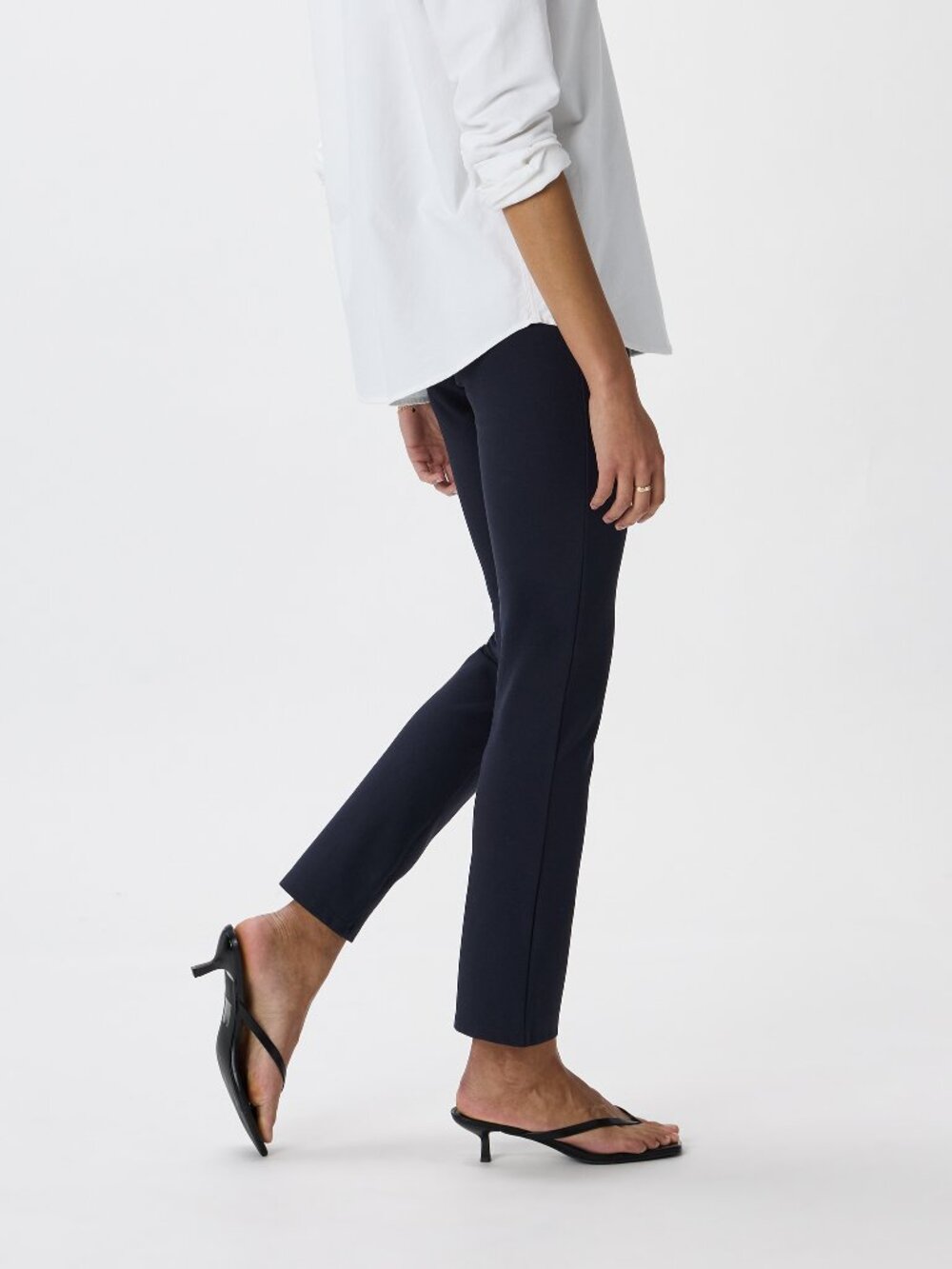 Ponte Straight Leg Pants in Navy - Picture 4 of 9